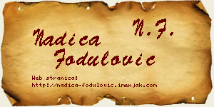 Nadica Fodulović vizit kartica